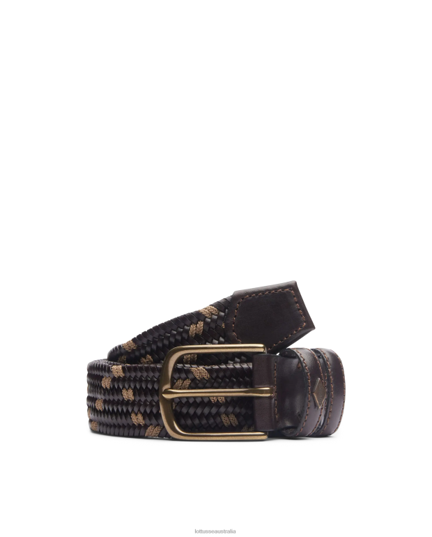 Collection Lottusse Accessories Brown NT4PP453 Cinturon Edmund Vaqueta Moka Elastic Braided