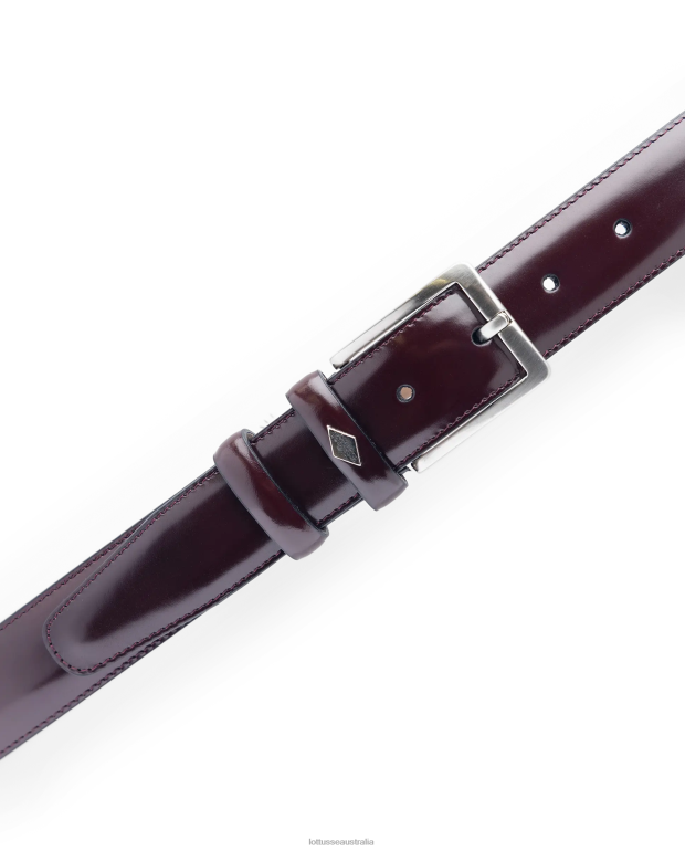 Men Lottusse Accessories Maroon NT4PP35 Cinturones Polished Binder Calf Buckle