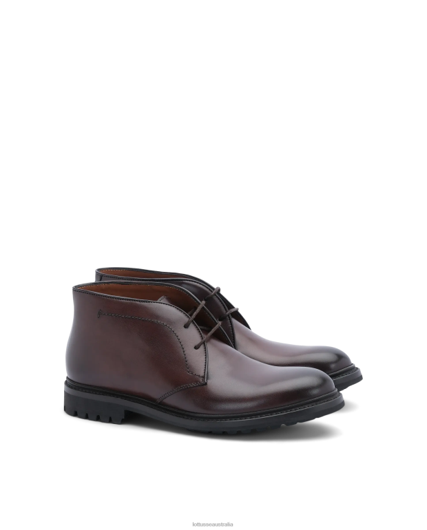 Men Lottusse Footwear Mocha NT4PP130 Walton Crust Anilin Calf Ankle Boots