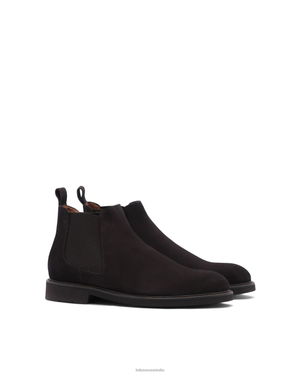 Men Lottusse Footwear Mocha NT4PP156 Baltimore Calf Suede Ankle Boots