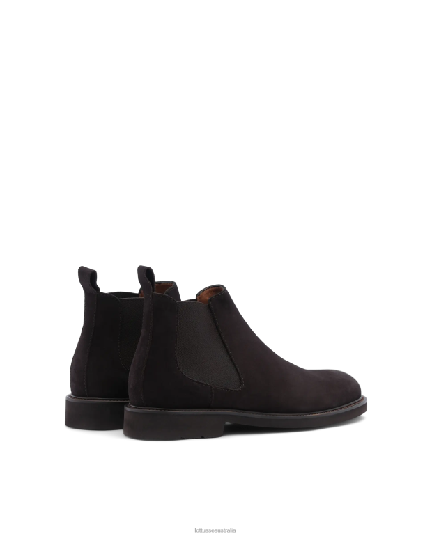 Men Lottusse Footwear Mocha NT4PP156 Baltimore Calf Suede Ankle Boots