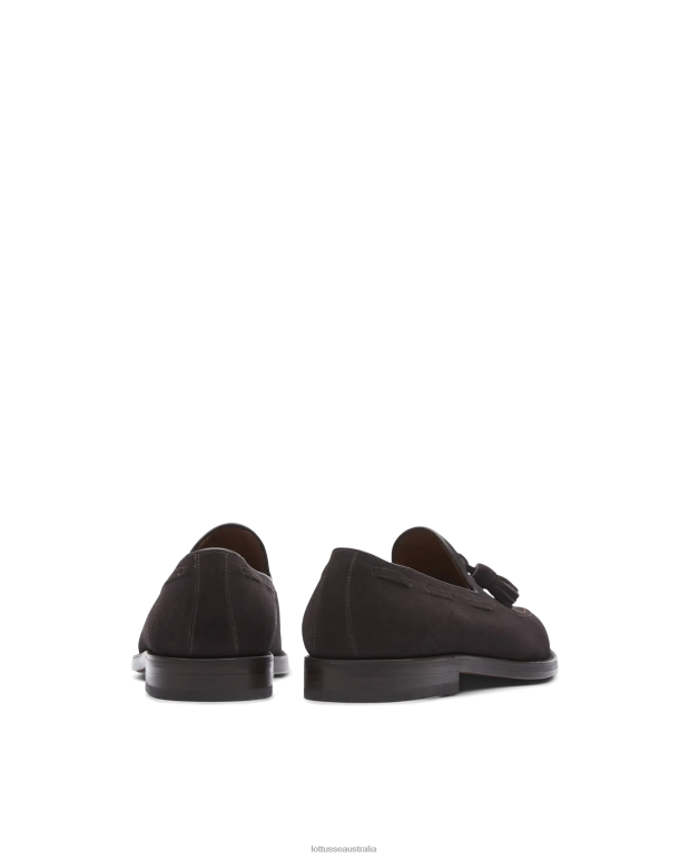 Men Lottusse Footwear Mocha NT4PP135 Class Suede Calf Boat Shoes