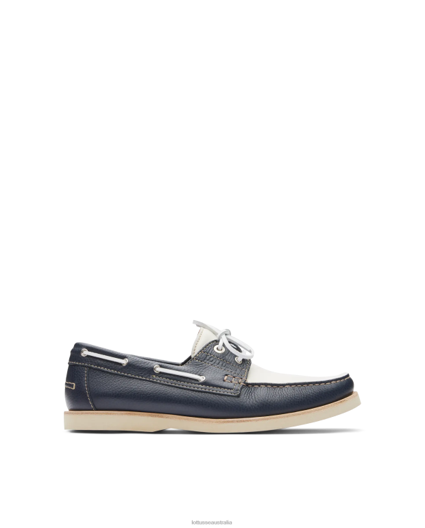 Men Lottusse Footwear Multicolour NT4PP121 Ocean Grain Calf Boat Shoes