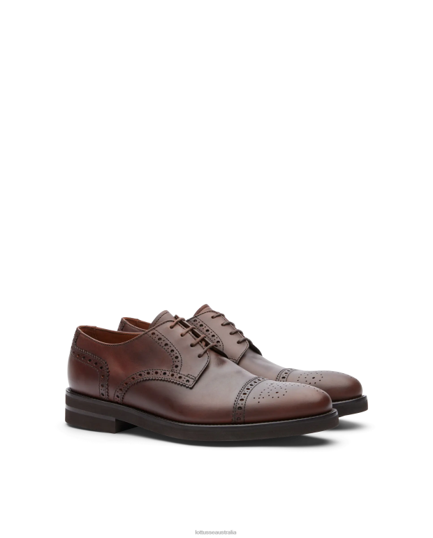 Men Lottusse Footwear Brown NT4PP148 Holborn Wax Calf Derby