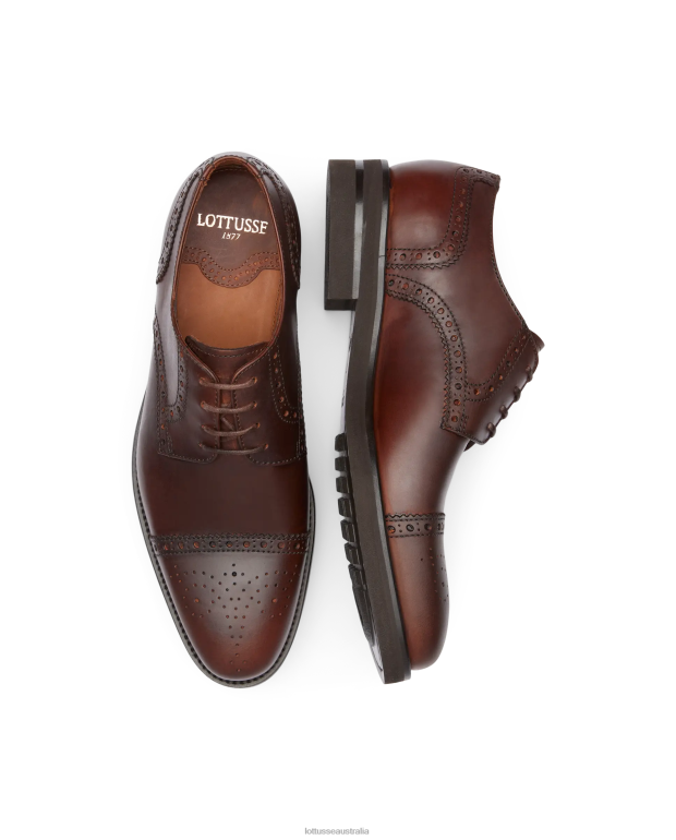 Men Lottusse Footwear Brown NT4PP148 Holborn Wax Calf Derby