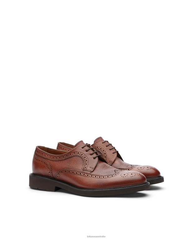 Men Lottusse Footwear Brown NT4PP159 Baltimore Embossy Grain Calf Derby