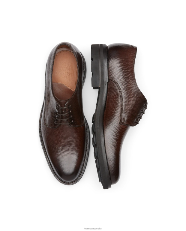 Men Lottusse Footwear Brown NT4PP53 Premium Crust Anilin Embossy Calf Debry