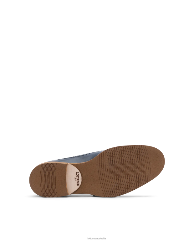 Men Lottusse Footwear Marine Blue NT4PP113 Niza Brush off Calf Derby