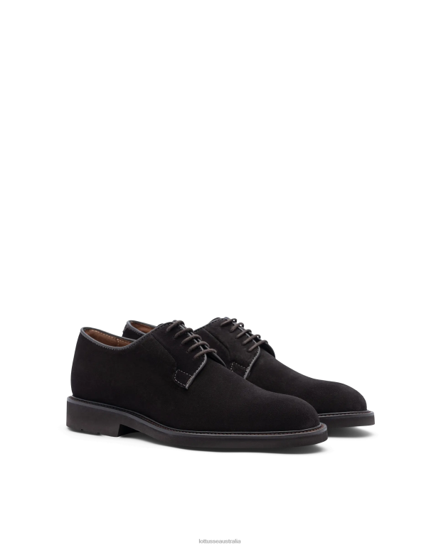 Men Lottusse Footwear Mocha NT4PP19 Baltimore Suede Calf Derby