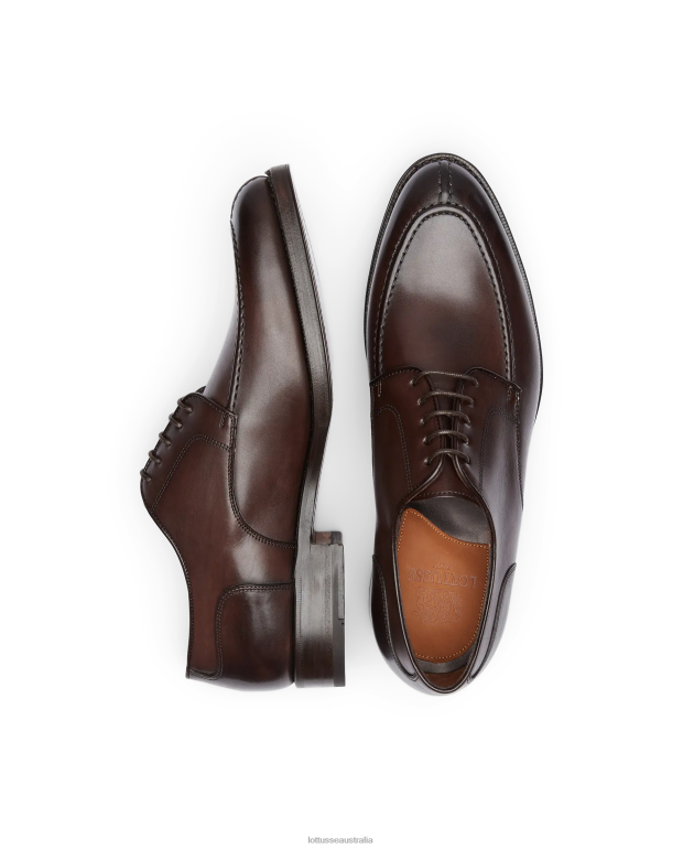 Men Lottusse Footwear Mocha NT4PP46 Premium Crust Anilin Calf Derby
