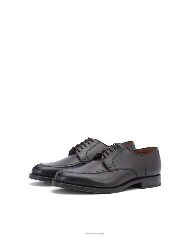 Men Lottusse Footwear Mocha NT4PP46 Premium Crust Anilin Calf Derby