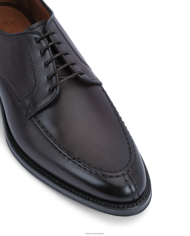 Men Lottusse Footwear Mocha NT4PP46 Premium Crust Anilin Calf Derby