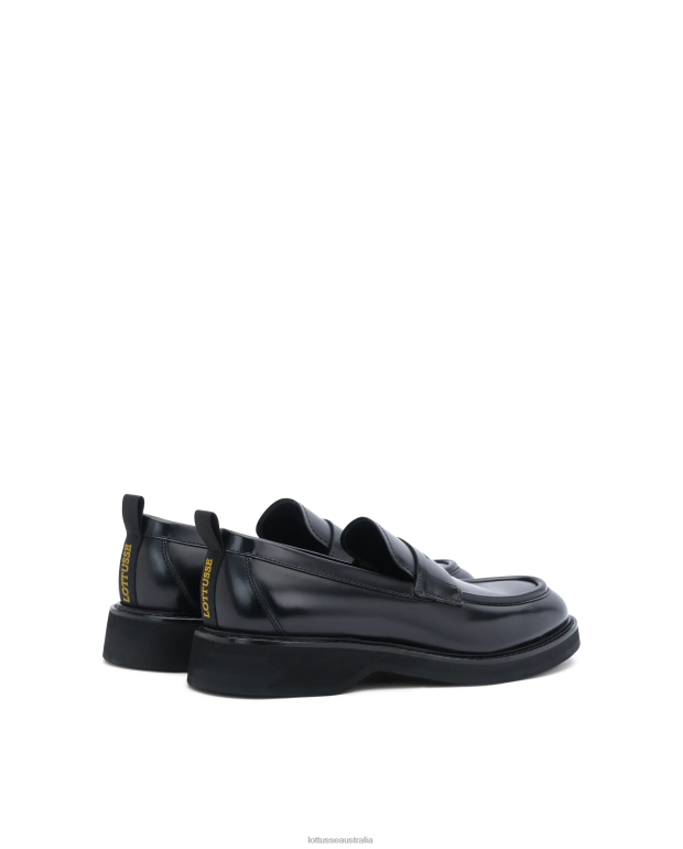 Men Lottusse Footwear Black NT4PP173 Luca Lamb Soft Loafers
