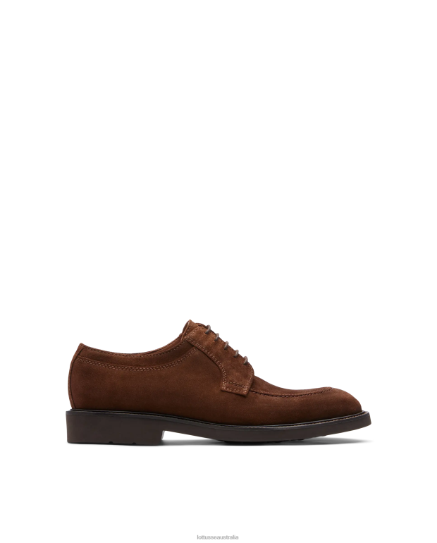 Men Lottusse Footwear Brown NT4PP161 Baltimore Calf Suede Derby Loafers