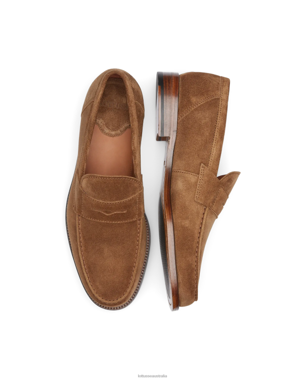 Men Lottusse Footwear Brown NT4PP64 Daytona Suede Calf Loafers