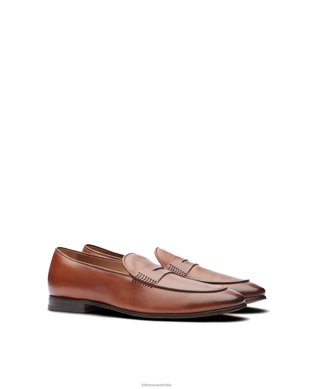 Men Lottusse Footwear Brown NT4PP76 Verona Brush off Calf Loafers
