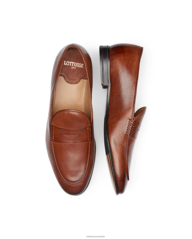 Men Lottusse Footwear Brown NT4PP76 Verona Brush off Calf Loafers