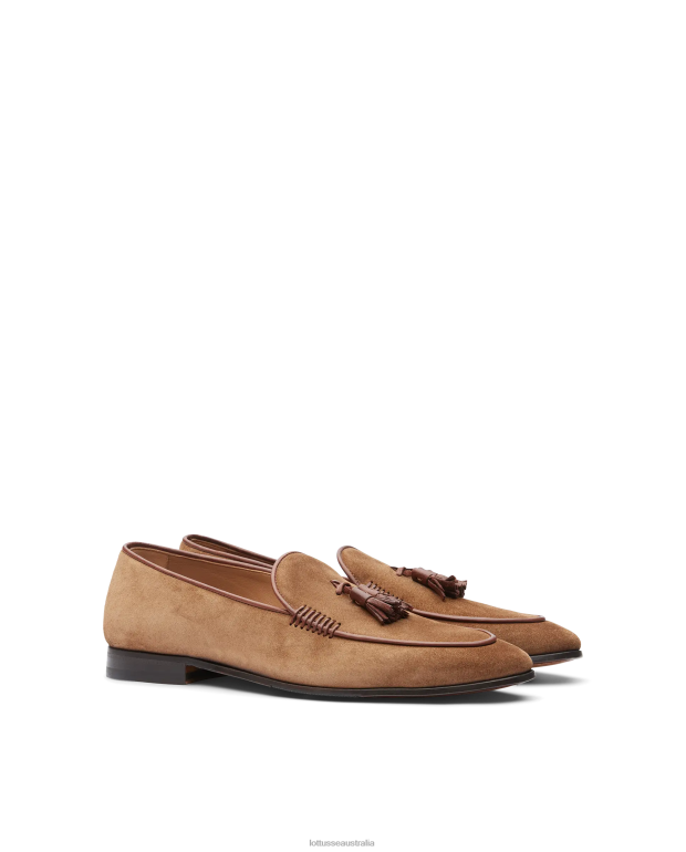 Men Lottusse Footwear Brown NT4PP86 Verona Suede Calf Loafers