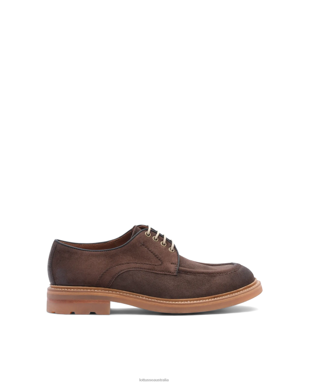 Men Lottusse Footwear Mocha NT4PP43 Bonaire Deer Suede Derby Loafers