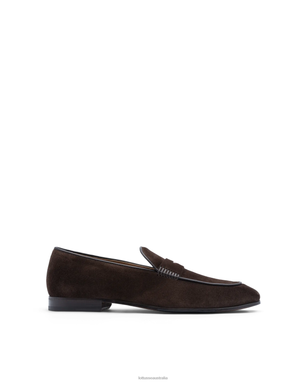 Men Lottusse Footwear Mocha NT4PP77 Verona Suede Calf Loafers