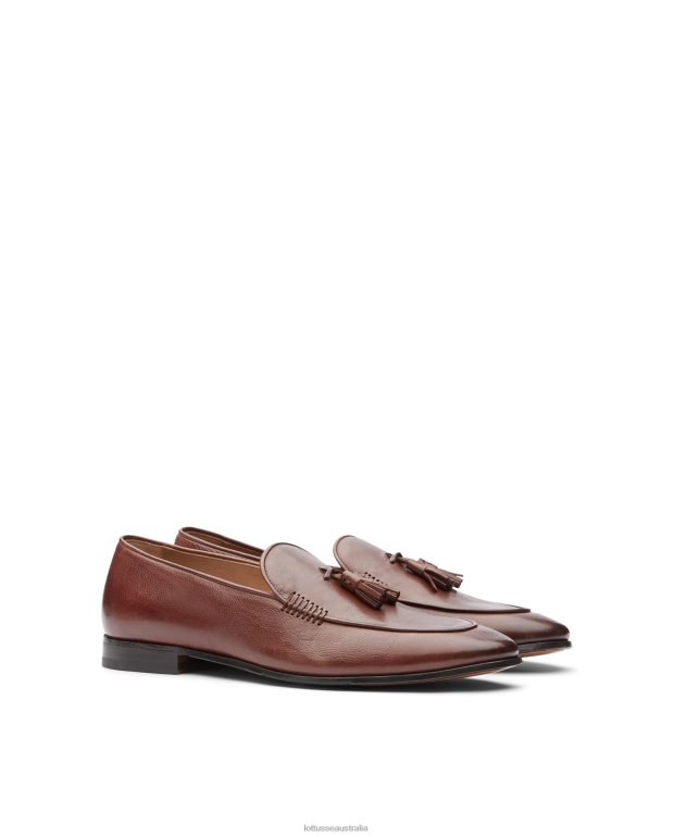 Men Lottusse Footwear Mocha NT4PP87 Verona Brush off Calf Loafers