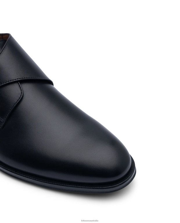 Men Lottusse Footwear Black NT4PP12 Lenox Brush off Calf Monks