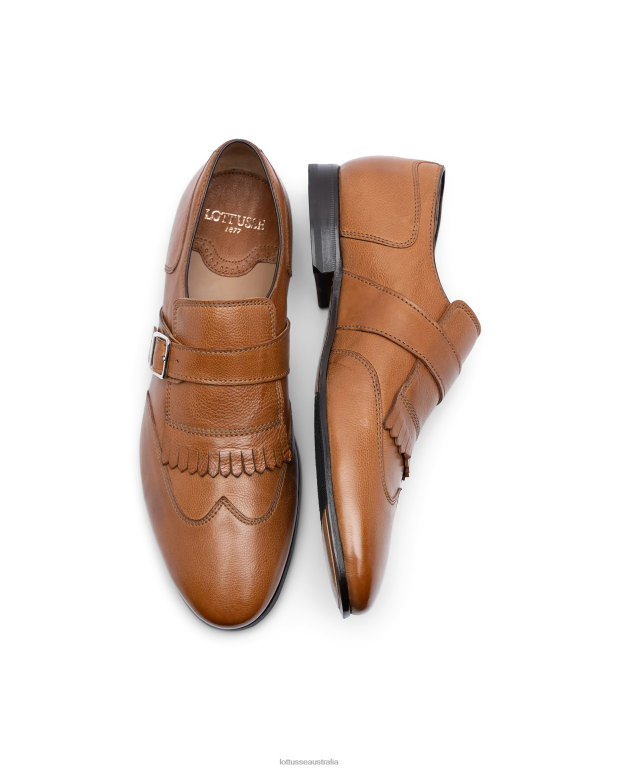 Men Lottusse Footwear Brown NT4PP88 Verona Brush off Calf Monks