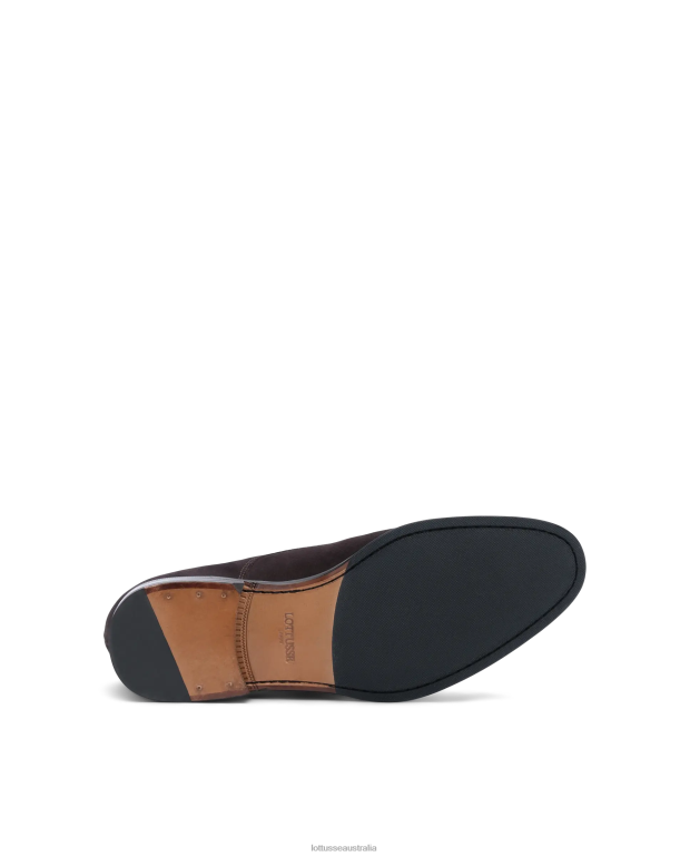 Men Lottusse Footwear Mocha NT4PP136 Lenox Calf Suede Monk Shoes