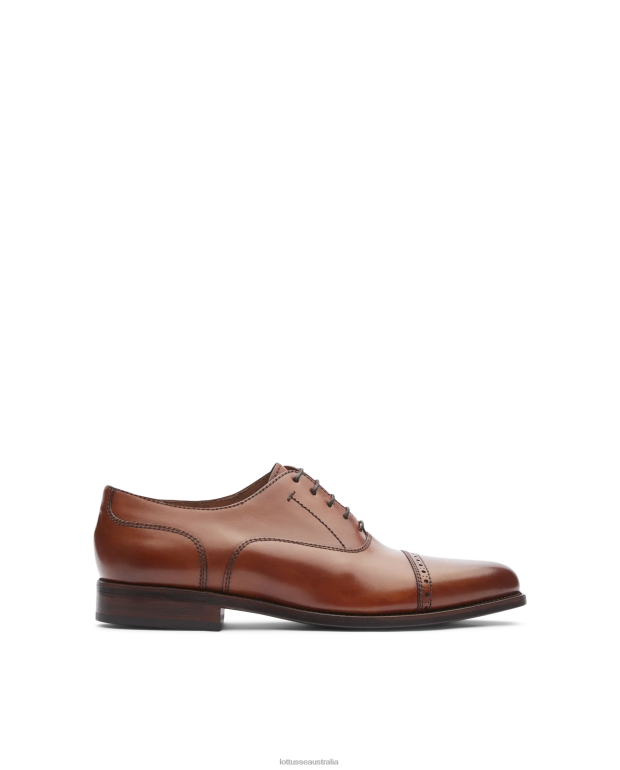 Men Lottusse Footwear Brown NT4PP51 Premium Crust Anilin Calf Oxford