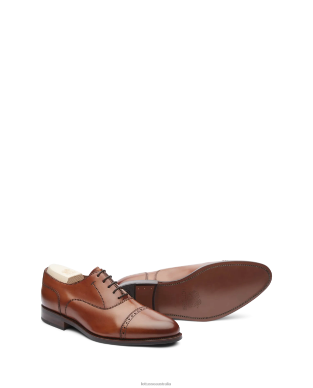 Men Lottusse Footwear Brown NT4PP51 Premium Crust Anilin Calf Oxford