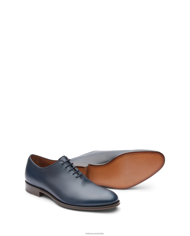 Men Lottusse Footwear Marine Blue NT4PP14 Lenox Brush off Calf Oxford
