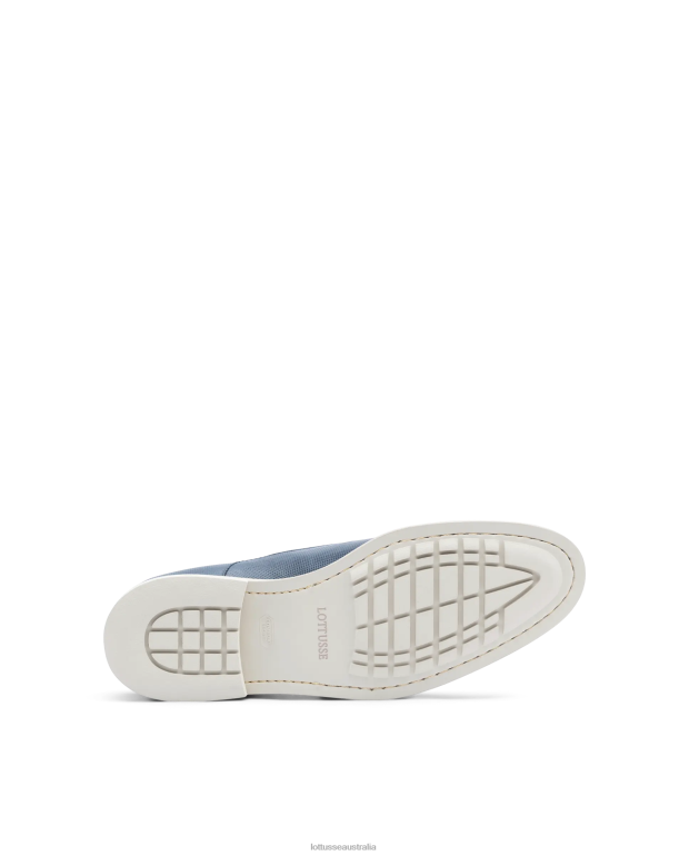 Men Lottusse Footwear Marine Blue NT4PP80 Venice Brush of Embossy Calf Oxford