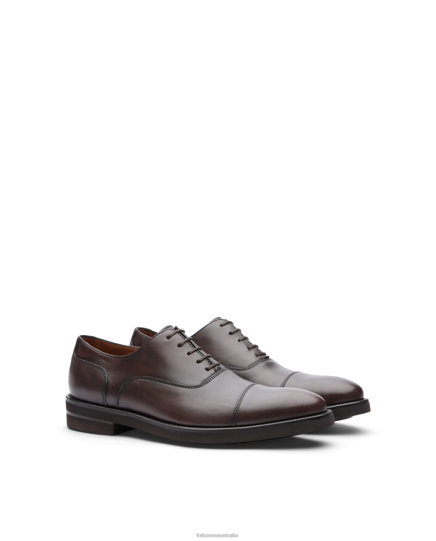 Men Lottusse Footwear Mocha NT4PP145 Holborn Brush Off Calf Oxford