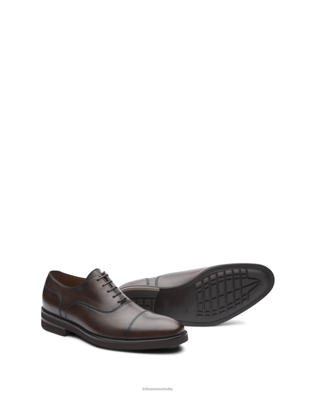 Men Lottusse Footwear Mocha NT4PP145 Holborn Brush Off Calf Oxford