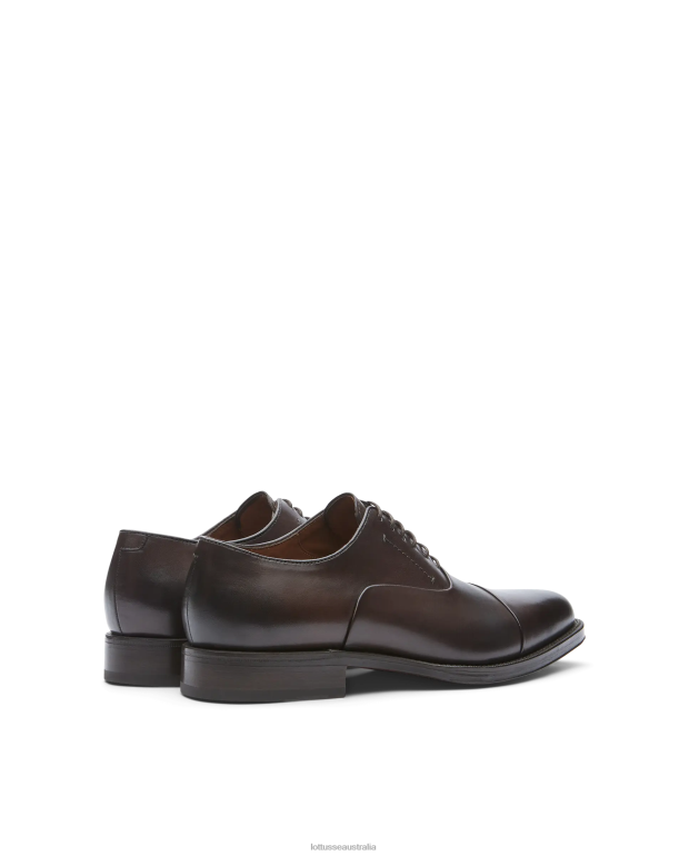 Men Lottusse Footwear Mocha NT4PP2 Premium Crust Anilin Calf Oxford