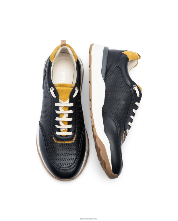 Men Lottusse Footwear Black NT4PP126 Osaka Soft Calf Sneakers