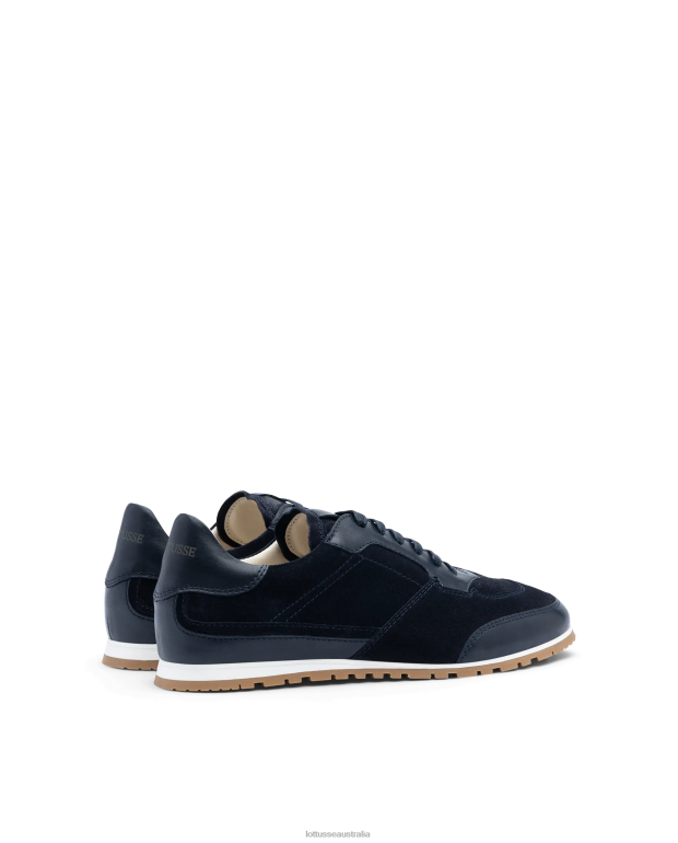 Men Lottusse Footwear Marine Blue NT4PP116 Mancor Soft Calf Sneakers