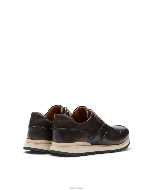 Men Lottusse Footwear Mocha NT4PP22 Tokyo Brush Off Calf Sneakers