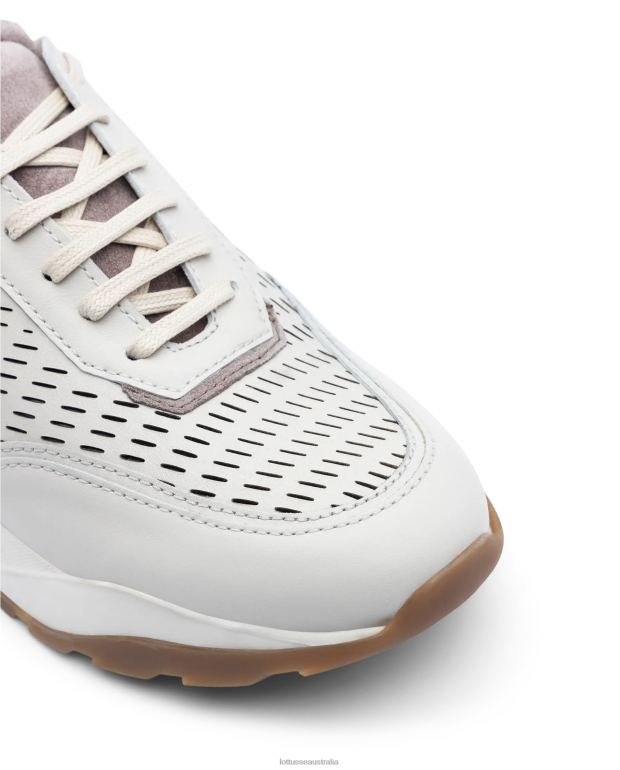 Men Lottusse Footwear Off White NT4PP125 Osaka Soft Calf Sneakers