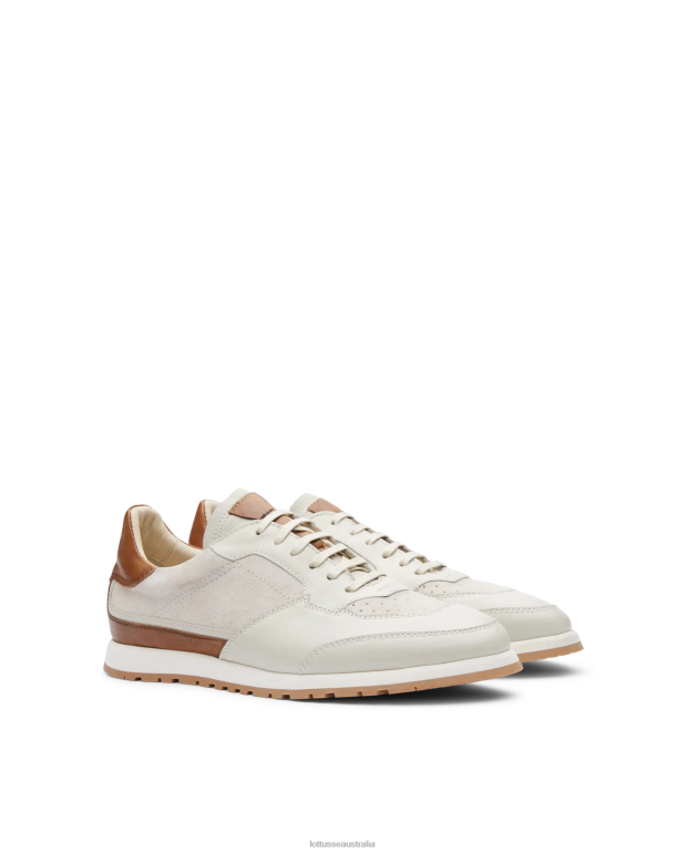 Men Lottusse Footwear Off White NT4PP194 Mancor Soft Calf Sneakers
