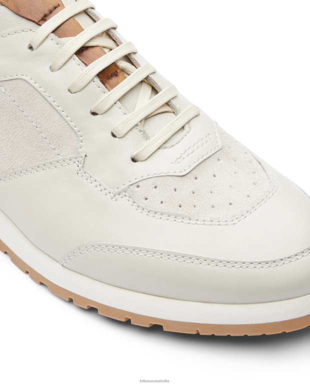 Men Lottusse Footwear Off White NT4PP194 Mancor Soft Calf Sneakers
