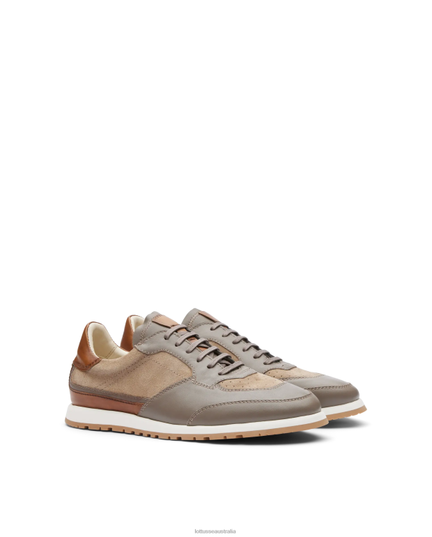 Men Lottusse Footwear Taupe NT4PP195 Mancor Soft Calf Sneakers