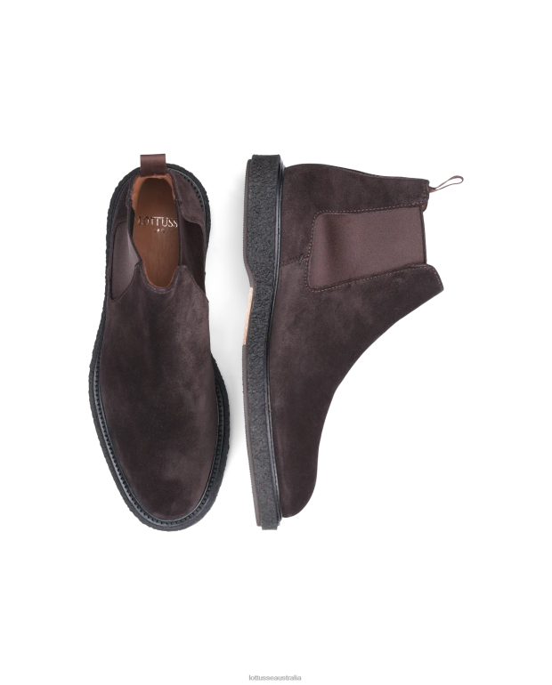 Men Lottusse Footwear Mocha NT4PP184 Brisbane Calf Suede Boots