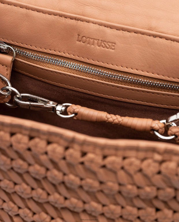Women Lottusse Accessories Brown NT4PP344 NOODBAG Braided Washed Lamb Top Handle Bag