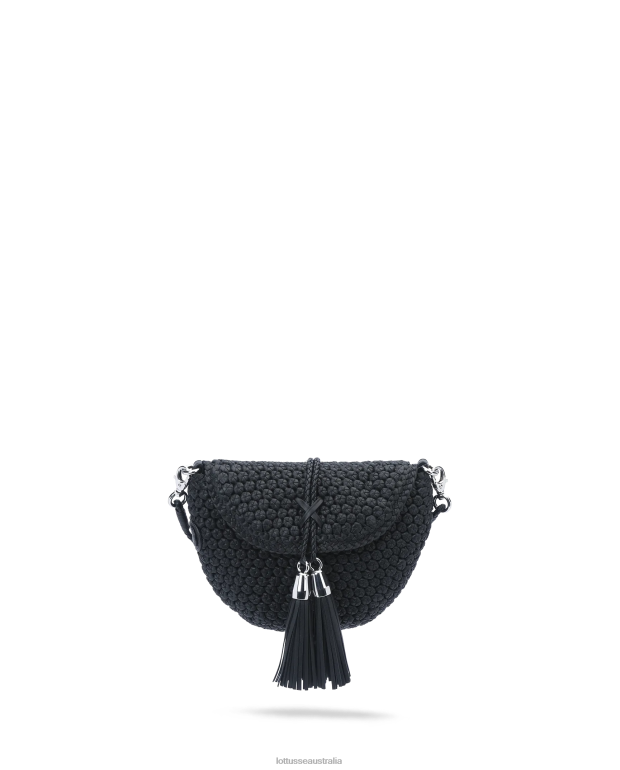 Women Lottusse Accessories Black NT4PP336 Noodbag Merino Lamb Soft Crossbody Bag