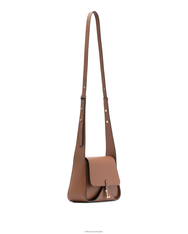 Women Lottusse Accessories Brown NT4PP327 Talaia Grain Calf Crossbody Bag