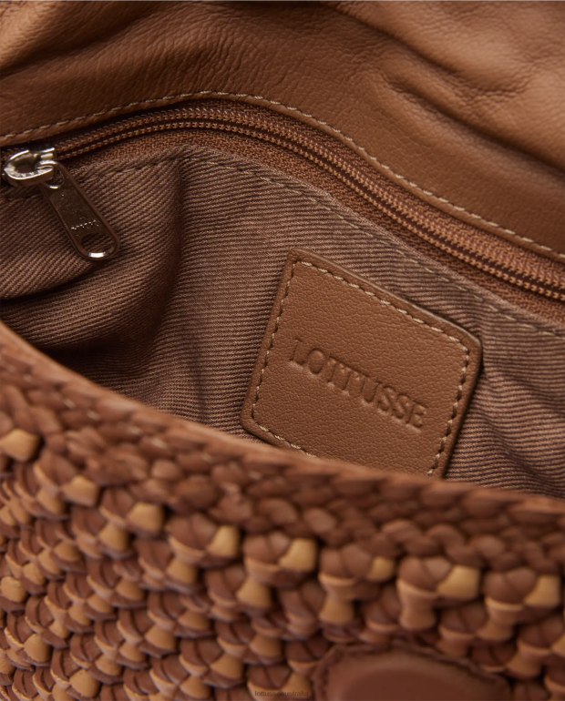 Women Lottusse Accessories Brown NT4PP340 Noodbag Merino Lamb Soft Crossbody Bag