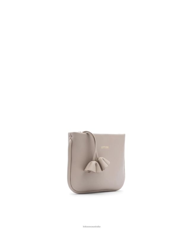 Women Lottusse Accessories Beige NT4PP335 Serena Plain Grain Calf Top Handle Bag