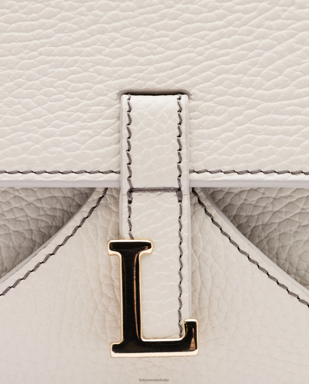 Women Lottusse Accessories Off White NT4PP324 Talaia Grain Calf Top Handle Bag