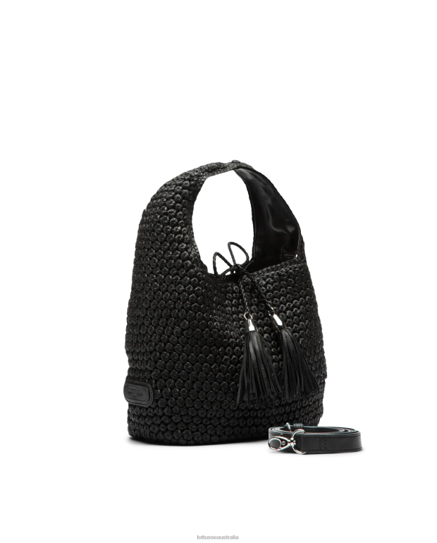 Women Lottusse Accessories Black NT4PP351 Noodbag Merino Lamb Soft Hobo